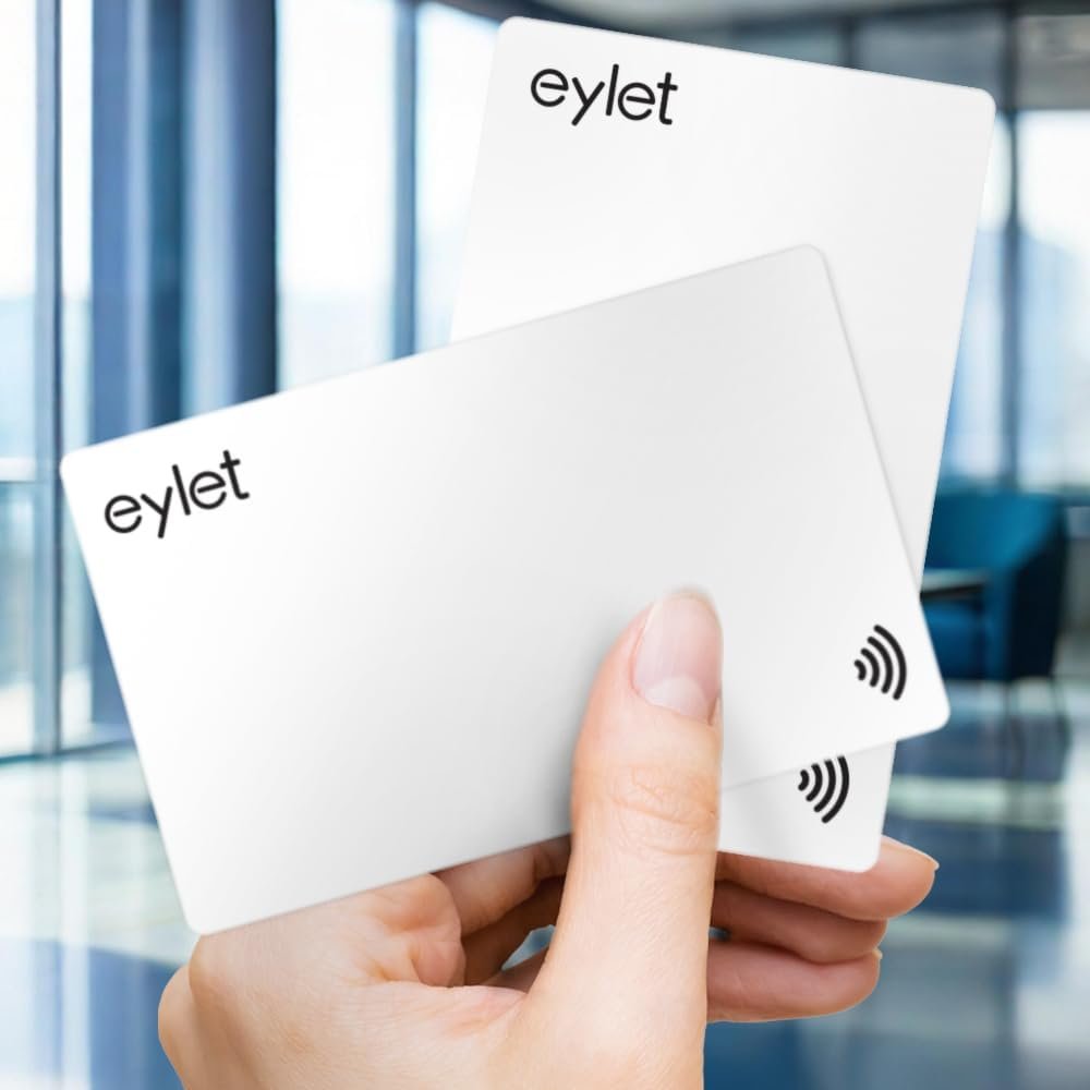 2 Digital Business Card Pack from eylet - NO SUBS | NFC enabled digital cusiness cards white dual pack