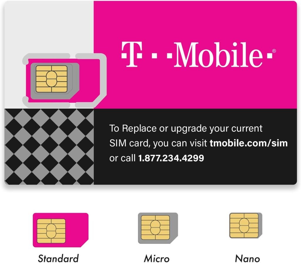 (2 Pack) Authentic Official T-Mobile SIM Card Micro/Nano/Standard GSM 4G/3G/2G LTE Prepaid/Postpaid Starter Kit Unactivated Talk Text Data  Hotspot