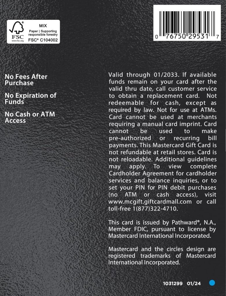$200 Mastercard Gift Card (plus $6.95 Purchase Fee)