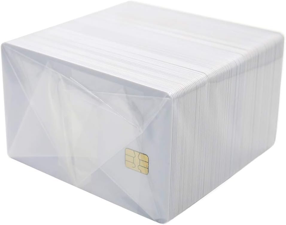50 Pack SLE4442 Chip Cards, Blank Smart intelligent Card Contact IC Card, ISO 7816 Contact Smart Card, Contact Chip PVC Card for Hotel Key Card/Access Control System