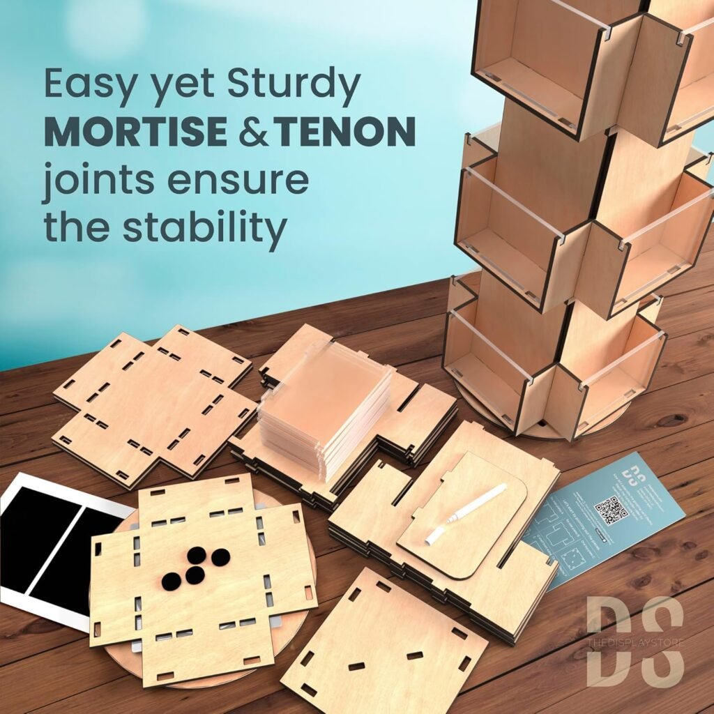 Black 3 Tier Wooden Rotating Greeting Card Retail Display Stand, Sticker Display Card Stand, Rotating Display Stand  Sticker Holder, Retail Counter Vendor Display