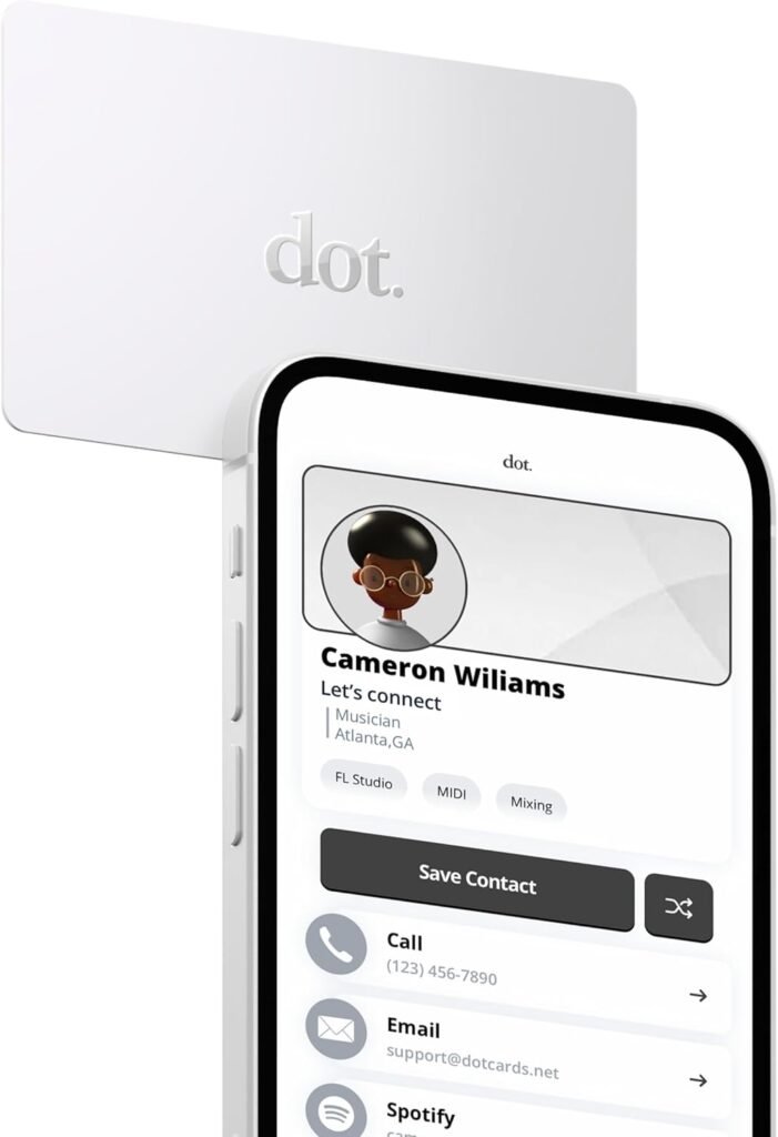 dot. Card - Digital Business Card - Tap to Share - iPhone  Android (White)