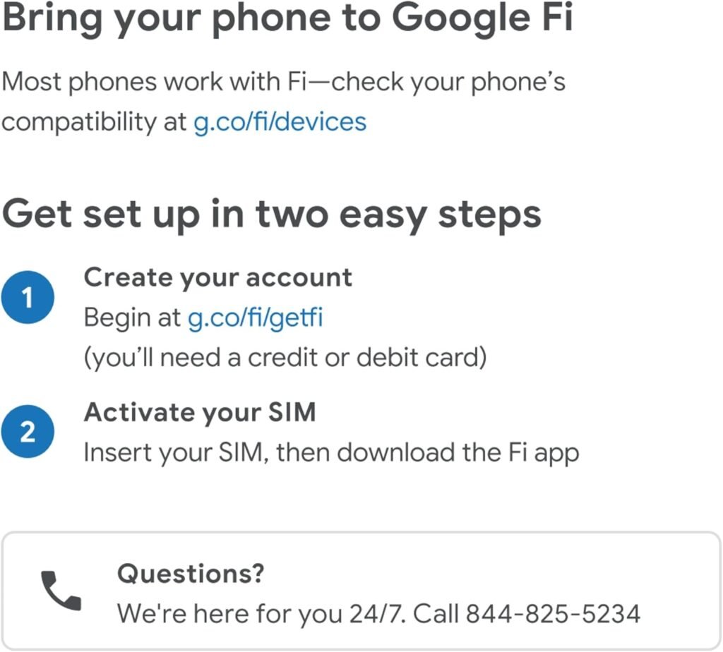 Google Fi Wireless SIM Kit Talk/Text/Data
