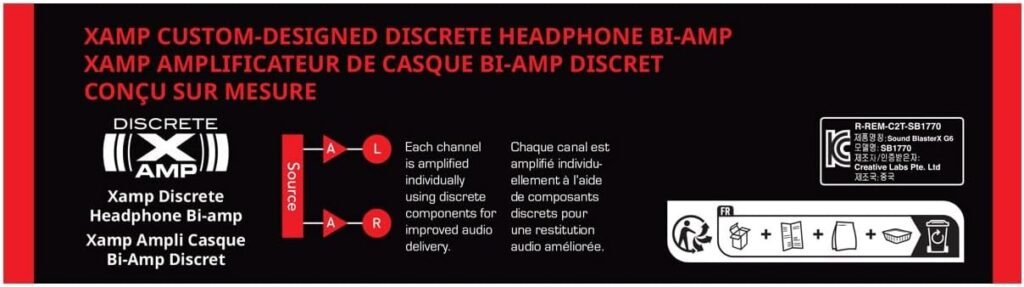 Sound BlasterX G6 Hi-Res 130dB 32bit/384kHz Gaming DAC, External USB Sound Card with Xamp Headphone Amp, Dolby Digital, 7.1 Virtual Surround Sound, Sidetone/Speaker Control for PS4, Xbox One