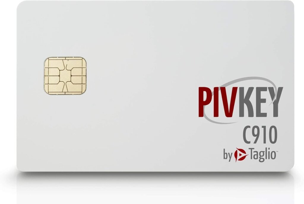 Taglio PIVKey C910 Certificate Based PKI Smart Card for Authentication and Identification, Dual Interface Contact/Contactless Smart Card, Supports Windows PIV Drivers, Standard ISO.