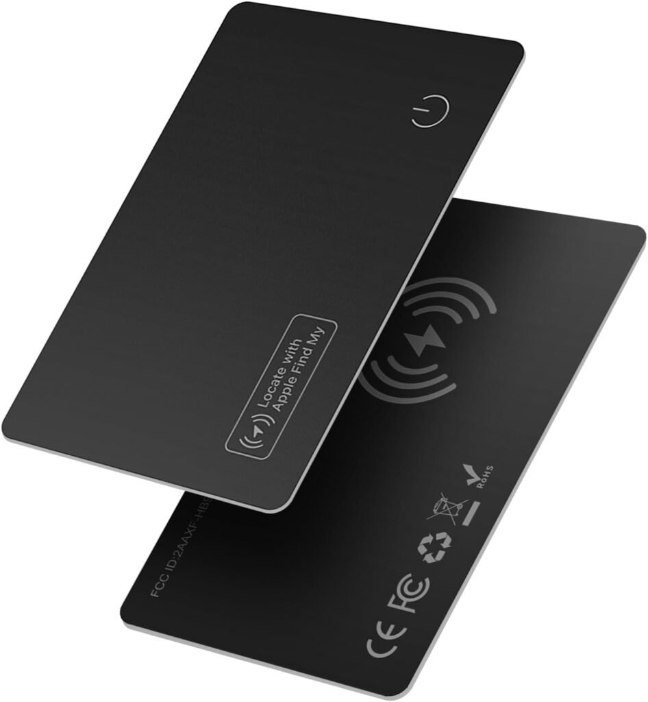 Waterproof Smart Wallet Tracker Card - Works with Apple Find My, Wireless Charging, Ideal for Luggage, Phones, Passports - IP68, iOS Compatible