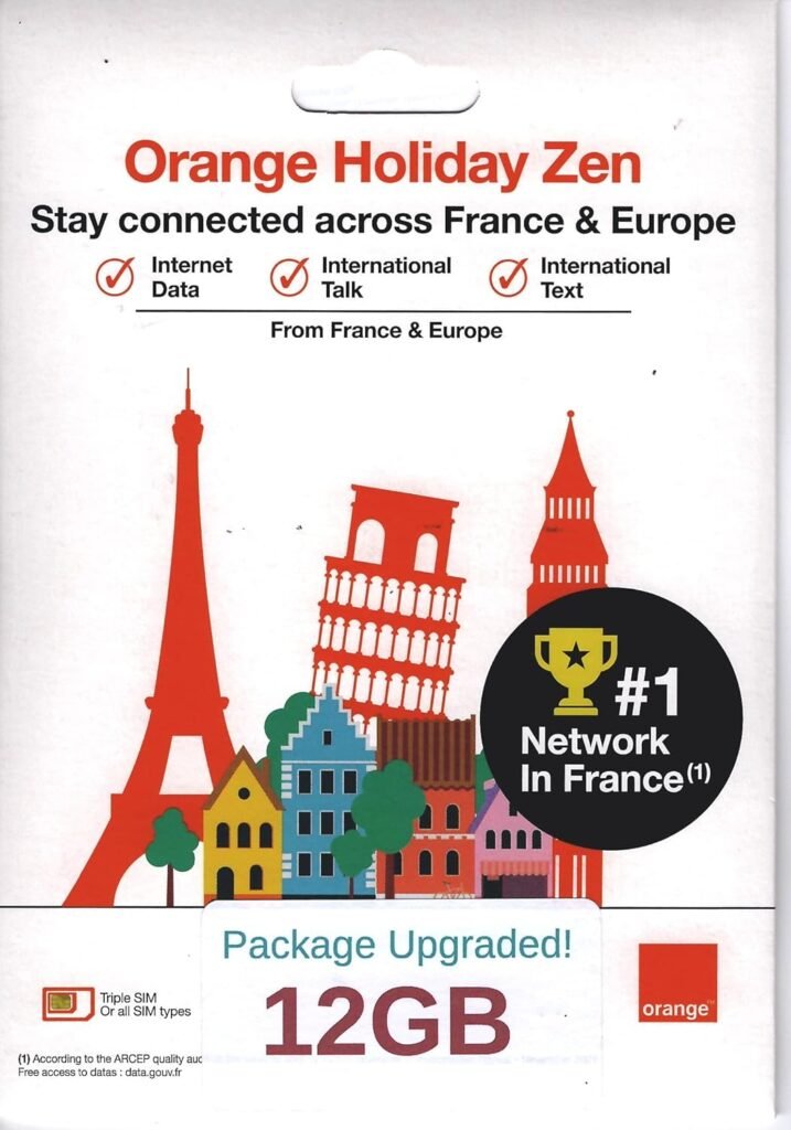 12GB 14 Day Orange Europe SIM Card, 30 Minutes Calls+200 Texts to Worldwide. Fresh Stock, Upgraded Offer!