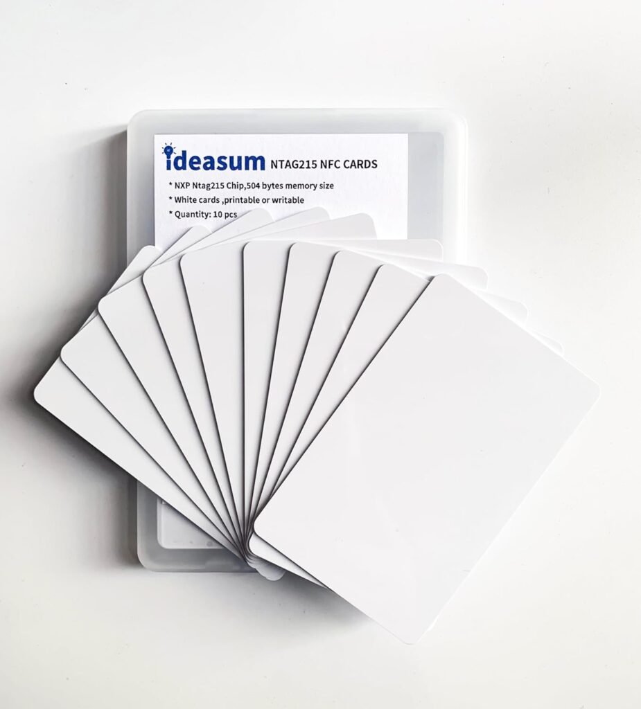 20 pcs White Blank NTAG215 PVC Cards with NXP NTAG215 Chips, NFC Cards for Smart Home and Smart Office,Gaming Cards,Printable NFC Cards with Own Design