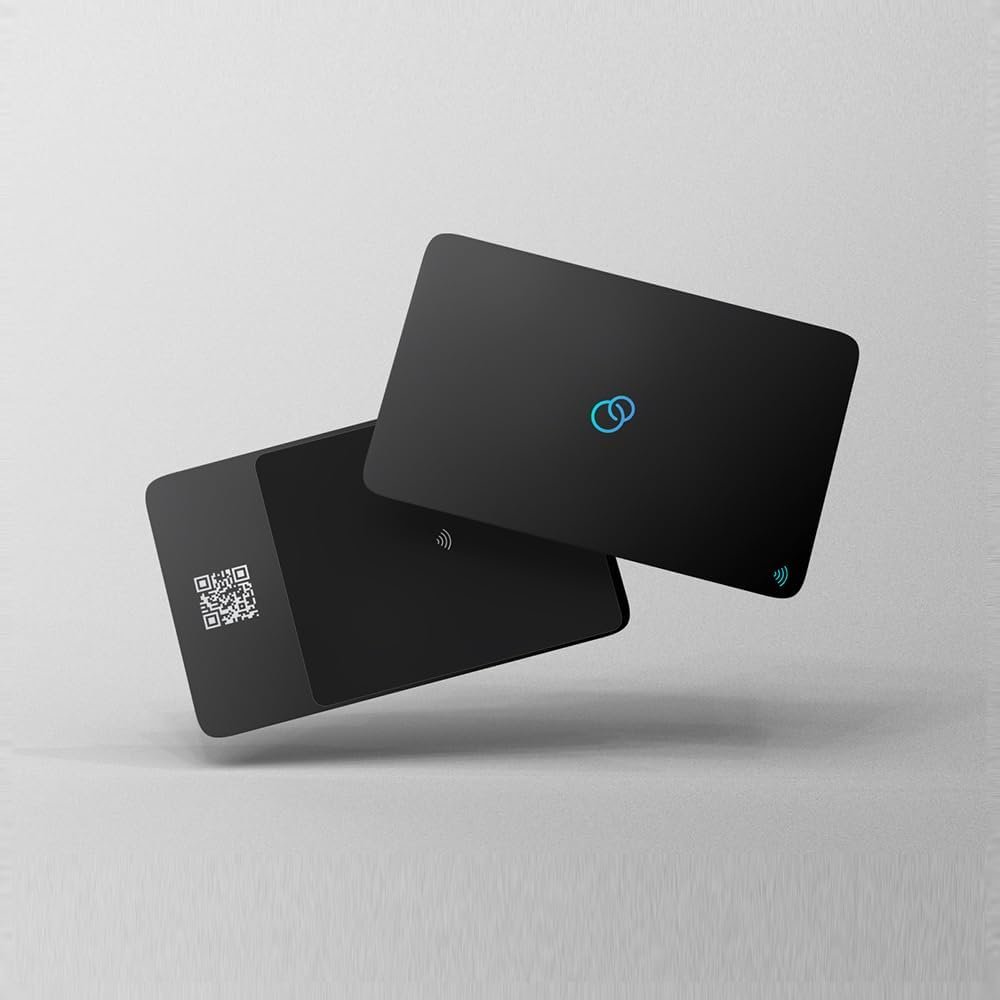 Circo Smart NFC Networking Card - Digital Business Card | Social Media Sharing  Instant Contact - Easy Touch Sharing. (Metal Black)