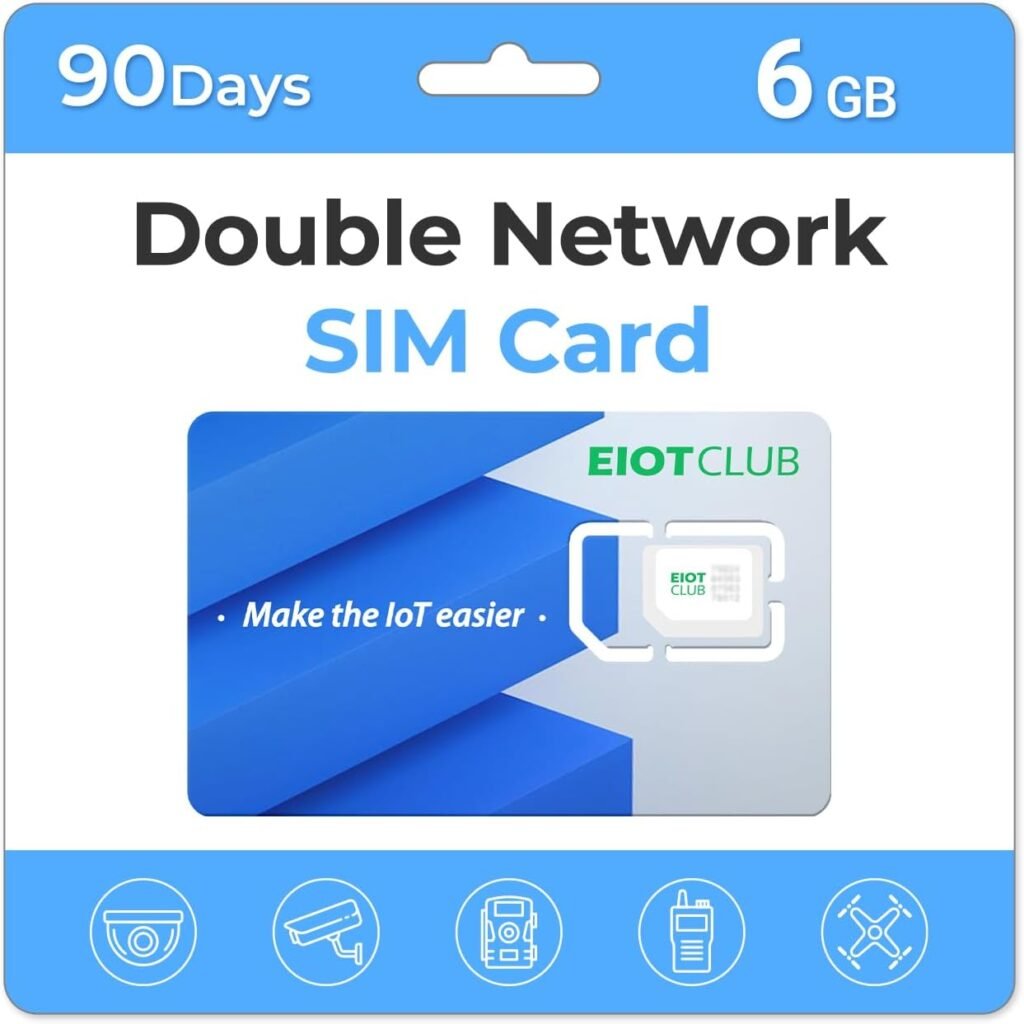 EIOTCLUB Prepaid Data SIM Card | 6GB 90Days 4G LTE - USA Compatible with Two Major Cellular Networks for Unlocked IoT Devices