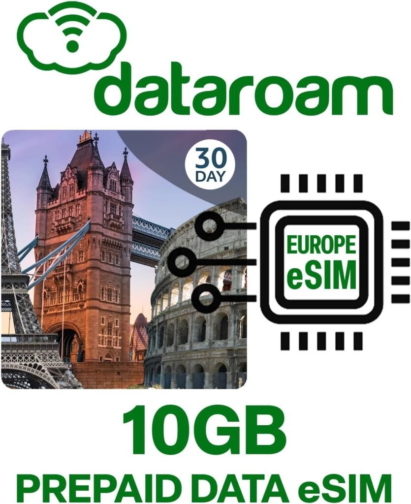 eSIM - Europe Mobile Data (10GB eSIM Data for Europe), Coverage in 50 Countries