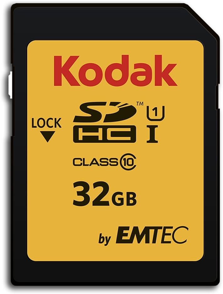 KODAK Premium Memory Card 32GB, 85MB/s Read Speed, 25MB/s Write Speed for Full HD Video and High-Resolution Pictures, Compatible with SDHC Standard - EKMSD32GHC10K