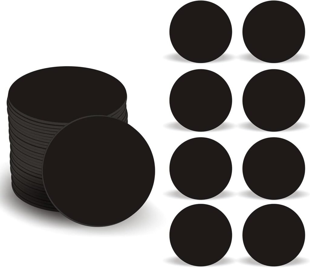 NFC Tags NFC Stickers Waterproof Programmable NFC Cards and Tags 25mm Black NFC Tags ntag215 Stickers，Compatible with iPhone and NFC Enabled Mobile Phones and Devices (50 pcs)