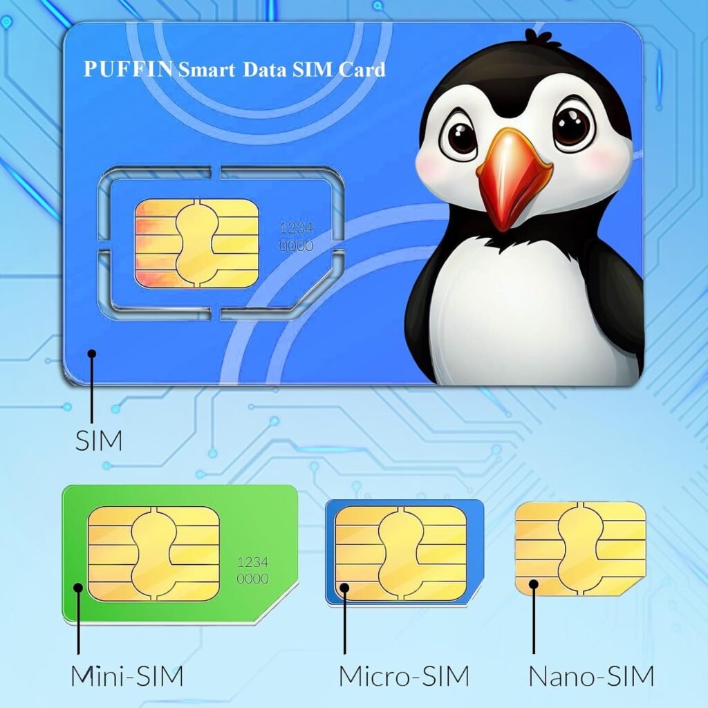 Puffin Smart Data Only SIM Card: for Security Cameras, Trail Cameras, Hunting Cameras, Hotspots, Tablets, No Voice  No Text
