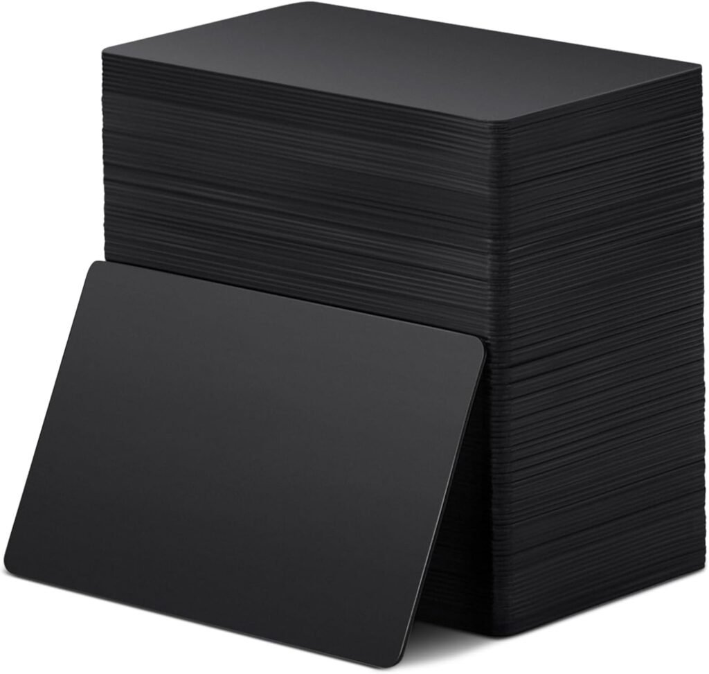 Xuhal 100 Pcs NFC Blank PVC Black Cards Chip 868 Bytes Memory Color Cards Digital Programmable NFC Business Card Digital Chip Cards, Compatible with NFC Enabled Smartphones Devices